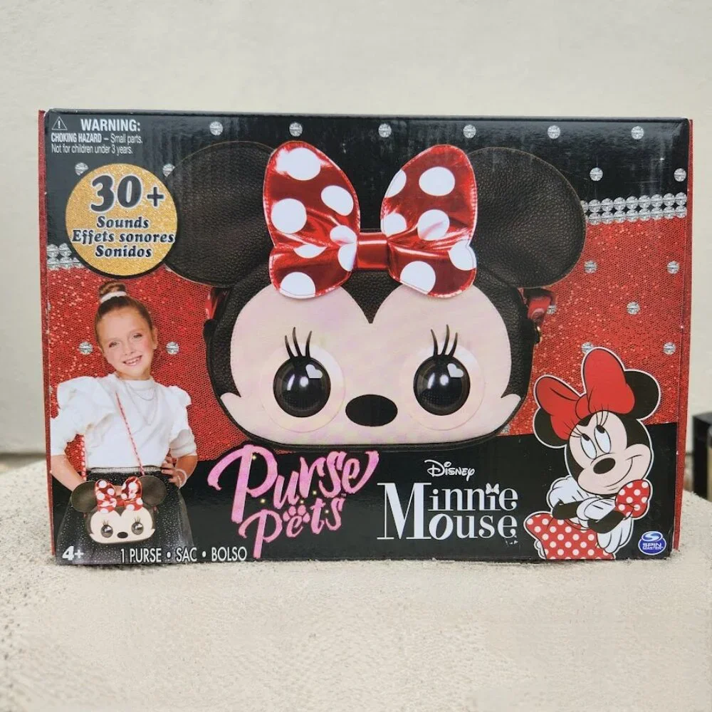 NEW Disney Minnie Mouse Purse Pets Interactive Toy Plush Shoulder Bag Crossbody